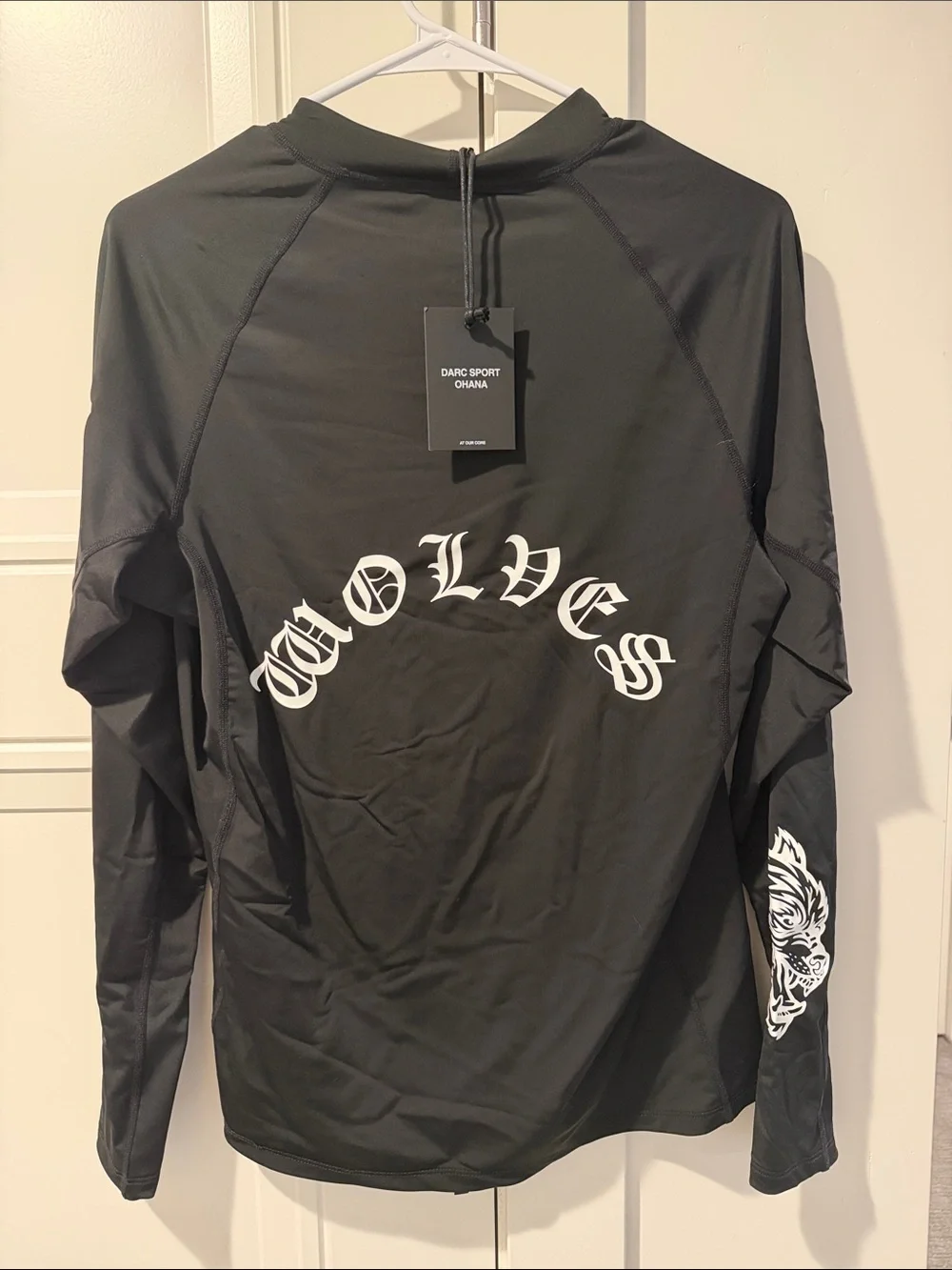 Darc Sport Black Long-Sleeve Rash Guard with White Graphic